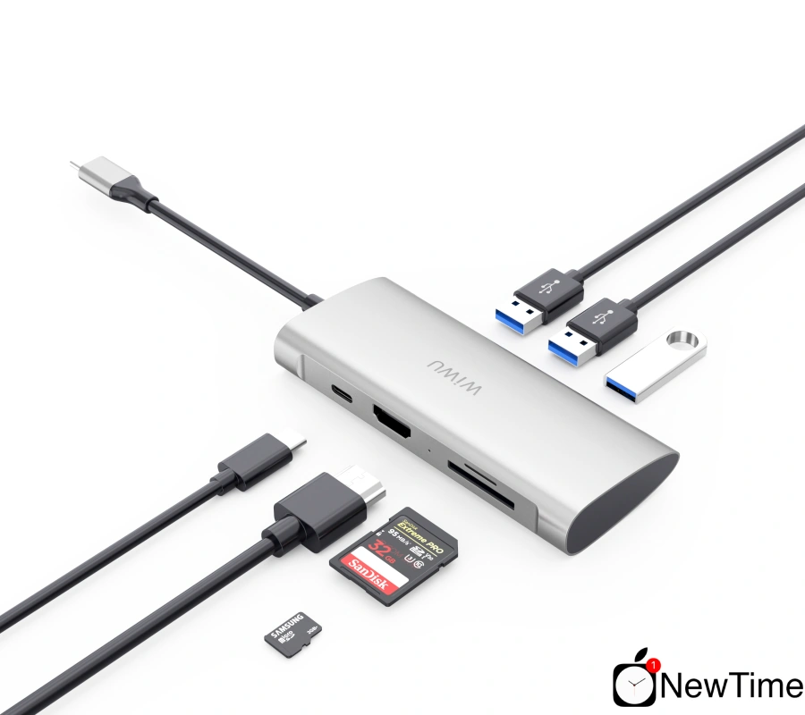 WiWU Alpha A731HP 7 in 1 USB-C Hub Silver